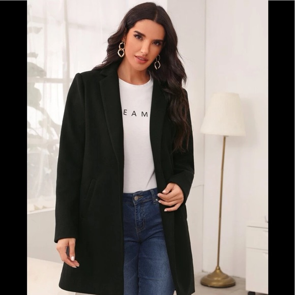 Notched Collar Classic Coat - Picture 7 of 15